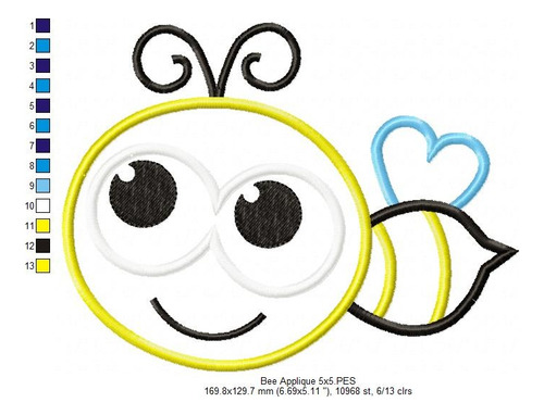 Matriz Para Bordados Maquina Animalitos Abeja Abejita 1236