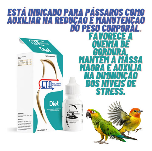 Seta Diet 15ml Suplemento Vitamínico Para Passaros Envio Ime