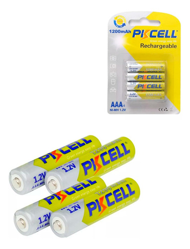 4 Pilas Recargables Aaa Baterías 1200mah Pkcell® Original
