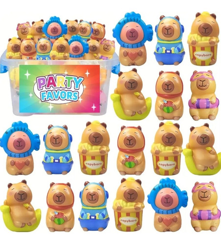 Squishies Capibara 24 Piezas Multicolor