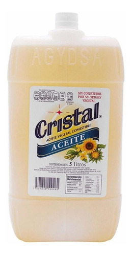 Aceite Cristal Vegetal Comestible Galón 5 Litros