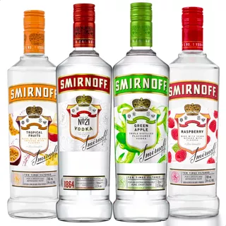 Vodka Smirnoff Original + Raspberry + Green Apple + Tropical