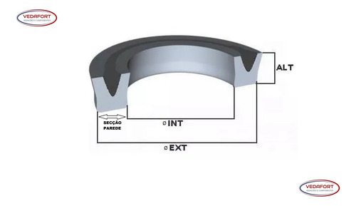Kit De Vedação Para Cilindro Hidráulico H 1.5/8 C 2.1/2