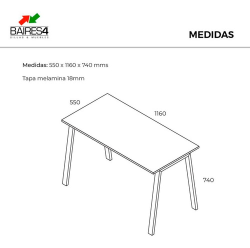 Imagen 4 de 4 de Escritorio Flat White & Roble Homeoffice | Contado