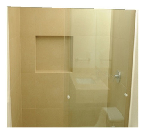 Herraje Para Cancel De Baño Tono Natural Bruken Armazón Transparente Panel Plateado