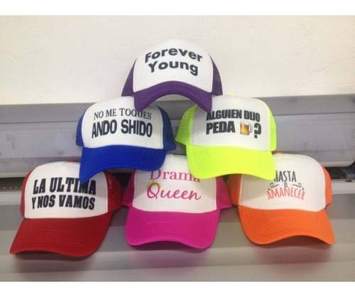 100 Gorra Neon Frases Surtidas Para Bodas Fiestas Quinces