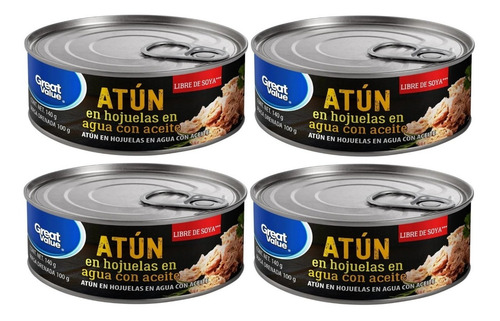 Atún Great Value En Agua Con Aceite 140 Gr C/u