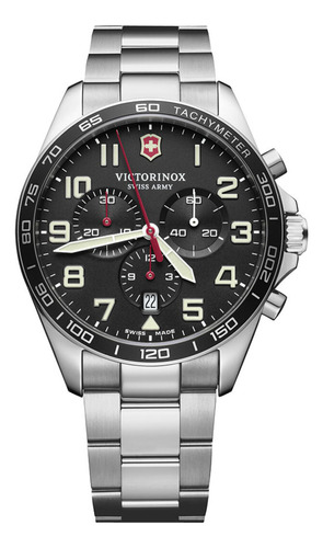 Reloj Fieldforce Chrono Correa Inox Dial Negro Victorinox