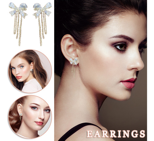 Pendientes De Cadena Con Forma De Lazo Para Mujer, A La Moda