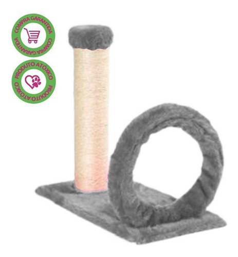 Arranhador Gatos Com Arco Sisal Pet Cinza