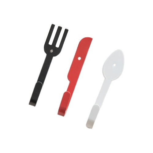 Set 6 Percheros Forma Cubierto Para Cocina De Metal 