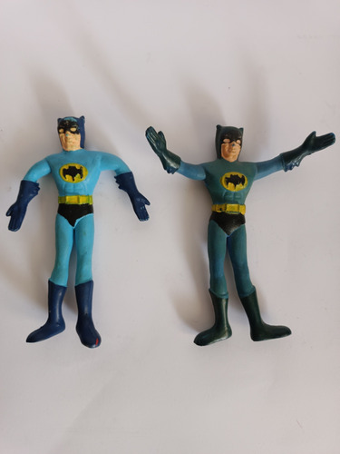 Dos Figuras Bootleg Vintage De Batman Plástico Blando Año 70