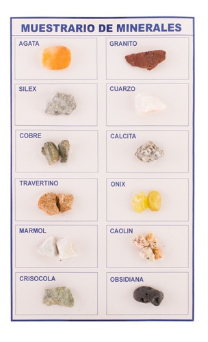 Muestrario Didáctico De Minerales 12 Piezas