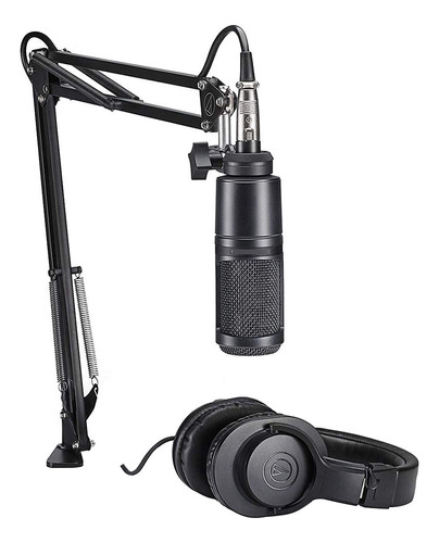 Audio-technica Kit Microfono Estudio At2020 Auricular Auge