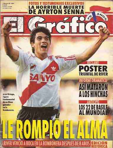 El Gráfico 3891 H- Ariel Ortega Boca 0 River 2  Ayrton Senna