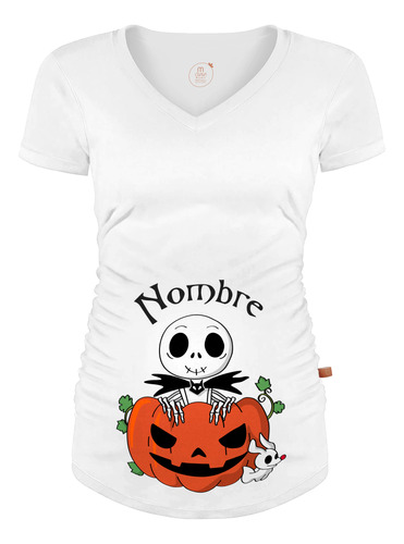 Playera Embarazo Halloween Jack Skellington - Perzonalizada