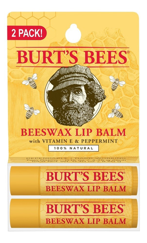 Burt Bees Balsamo Labial Beeswax Pack X2