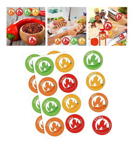 80pcs Adesivos Apimentados Com Rótulos De Comida Picante