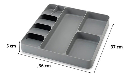 Imagen 2 de 7 de Bandeja Organizador Cubiertos Utensilio 36x37cm Cocina Cajón