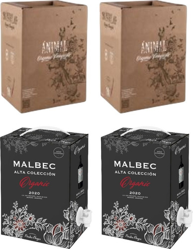 Bag In Box Combo Organico Animal + Piedra Negra X4-celler