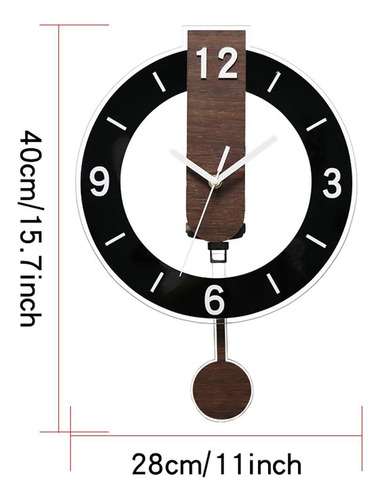 Relógio De Parede Com Pêndulo, Decoração Para Preto