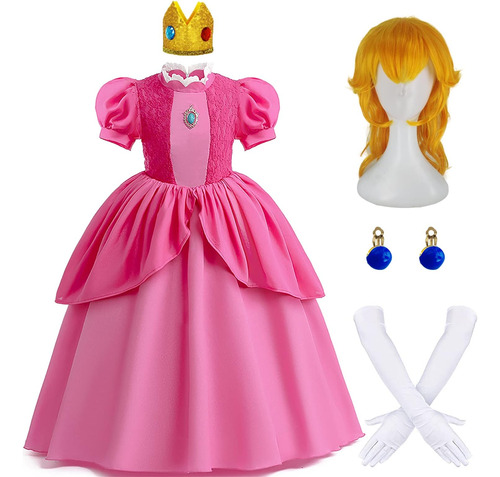 Enccfoeo Disfraz De Princesa Peach Niñas Niños Princesa Peac