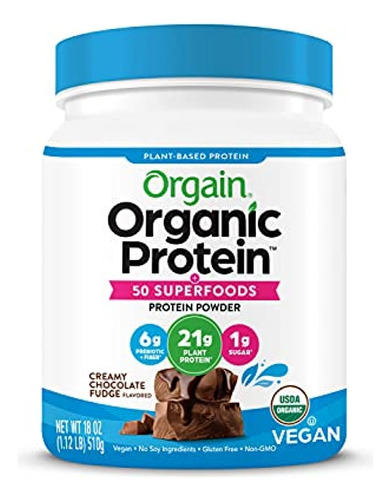 Orgain Organic Protein + Superfoods Powder, Fudge De Chocola