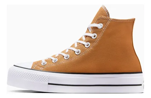Zapatillas Para Mujer Ajuste Cordones Color Marrón Converse