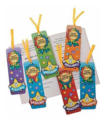 Fun Express - Laminated Star Student Bookmarks - Stationery 