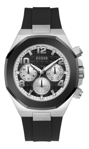 Reloj Guess De Hombre Original De Caballero Color De La Correa Negro/plateado