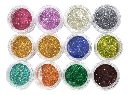 12un Decoração Unhas Glitter Flocado Variados Encapsulamento Cor HS-438