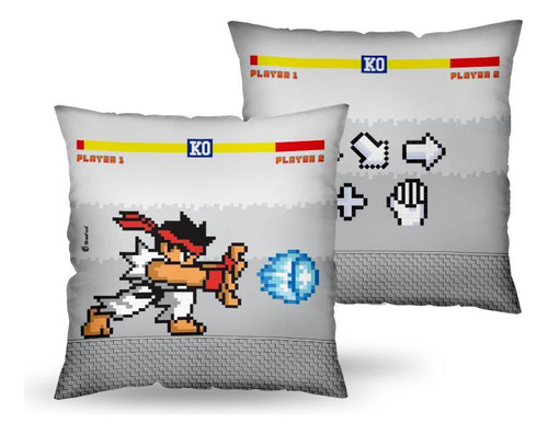 Almofada Decorativa Quadrada 40x40cm Game Street - Hadouken