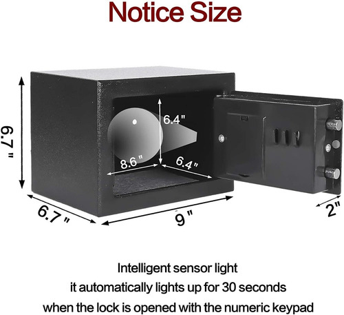 Imagen 2 de 4 de Caja Fuerte Con Clave, Caja De Seguridad Con Clave