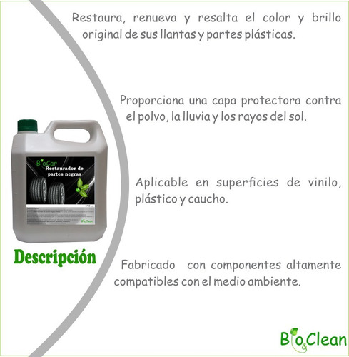 Restaurador De Partes Negras Biocar Galón