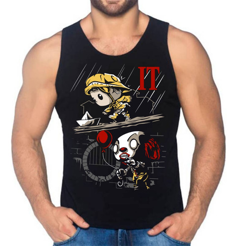 Camiseta Esqueleto It Payaso Terror Manga Sisa 