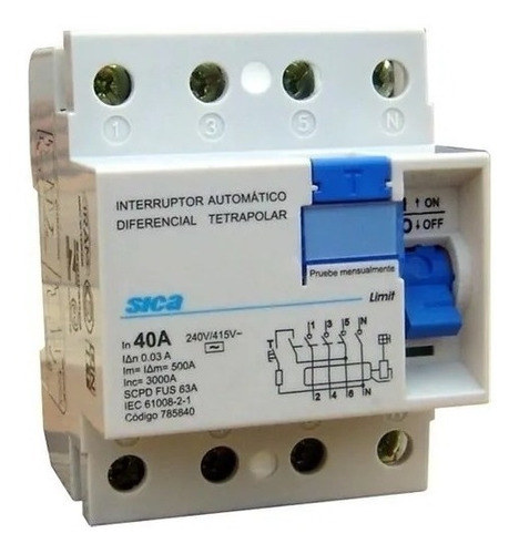 Disyuntor Diferencial Sica 4x25a 30ma