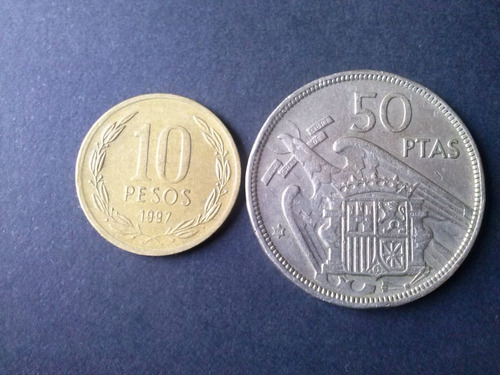 Moneda España 50 Pesetas 1957 58 Níquel (c45)