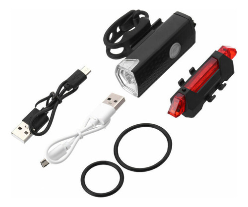 Juego Luz Led Bicicleta Delantera Y Trasera Recargable Usb