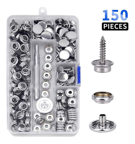 Imagen 1 de 11 de Kit De Sujetadores A Presión De Acero Inoxidable 150 Para