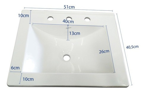 Vanitory 50 Cm Cuadrado Maral Laqueado Vidrio Baño Blanco