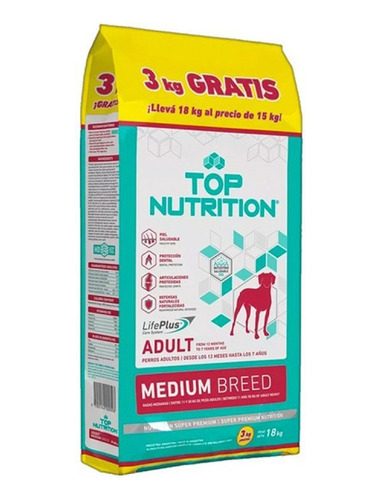 Top Nutrition Adult Medium X 15 Kg + 3 Kg Regalo + Envios!