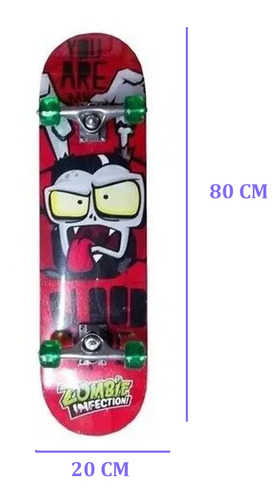 Imagen 3 de 10 de Skate Patineta Zombie Infection Original 80cm X 20cm / C
