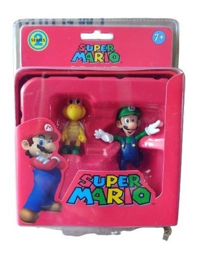 Set De Figuras Super Mario - Luigi Y Koopa  Collector Tin