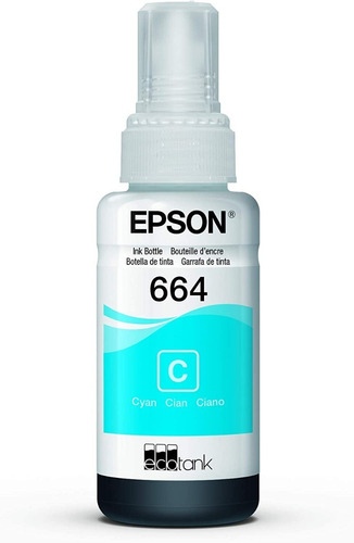 Botella De Tinta Epson Original T664220 Azul Cian Ecotank