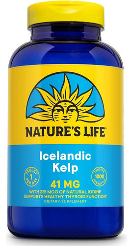 Suplemento, Nature's Life, Alga Marinha Islandesa 41 Mg, 100