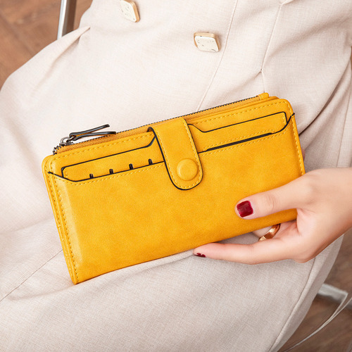 Cartera Larga Retro, Tarjetero Plegable Simple
