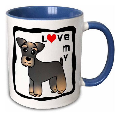 Taza 3drose__6 Me Encanta Mi Perro Schnauzer En Miniatura -