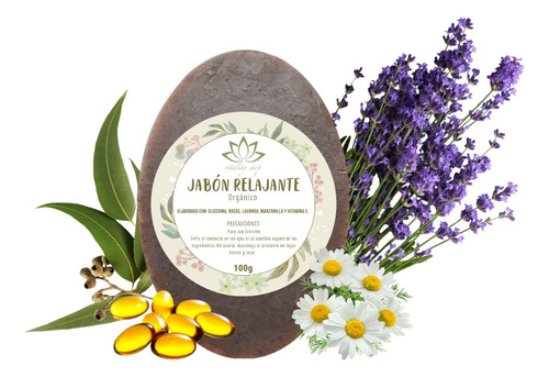 Jabón Organico Corporal Relajante Manzalilla Rosas Lavanda