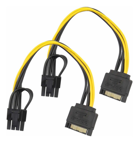 Uds Sata 15 Pin 8 Pci-express Dama Adaptador Corriente 6