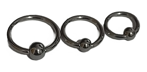 3 Aros Diferentes Medidas Piercing Bcr Bull Acero Quirúrgico